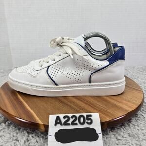 M.Gemi Womens 38.5 The Ambra White Blue Leather Casual Lace Up Daily Sneakers